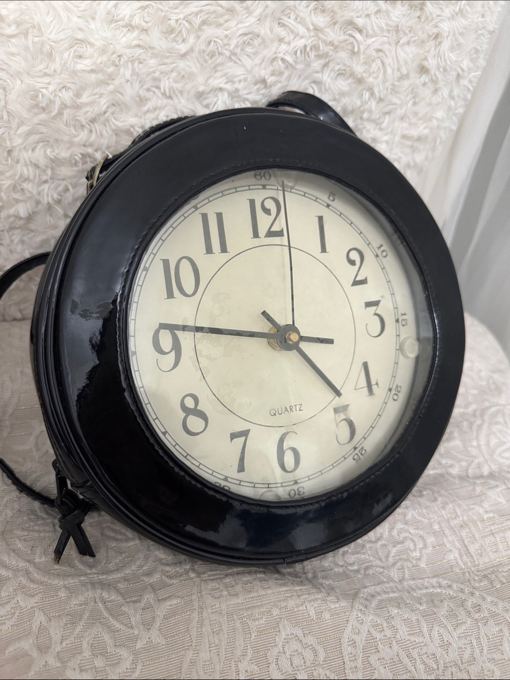 Handmade Working Black Clock Purse